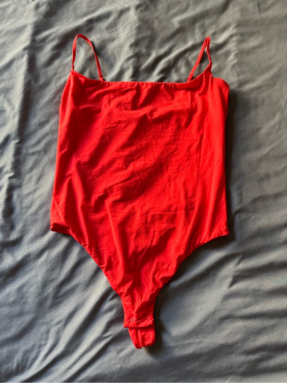 SKIMS Bright Red Spaghetti Strap Bodysuit